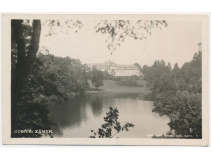 54 - Příbramsko, Dobříš, pohled na zámek, cca 1930