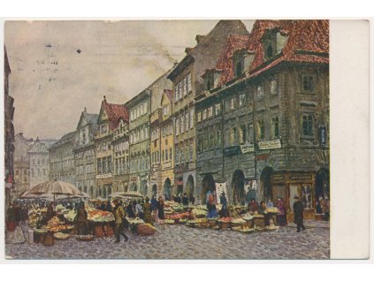 49 - Praha, oživený Zelený trh, cca 1929