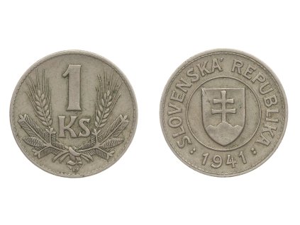 Slovenský štát, mince 1 Koruna, 1941, stav 1/1...viz autentické foto