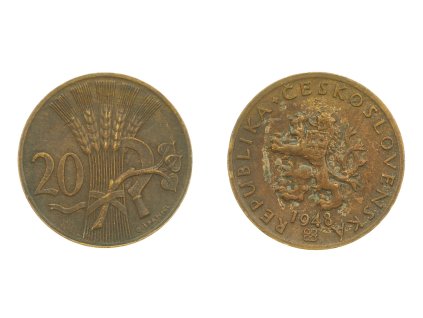 ČSR, mince 20 h, 1948, stav -1/1-...viz autentické foto