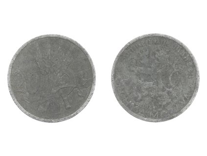 Protektorát Čechy a Morava, mince 20 h, 1943, stav -1/1-...viz autentické foto