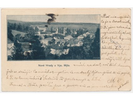 70 - Orlickoústecko, Nové Hrady u Vys. Mýta, celkový pohled, cca 1899