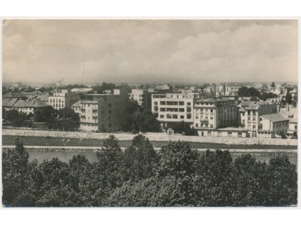 Slovensko, Piešťany, celkový pohled, cca 1958