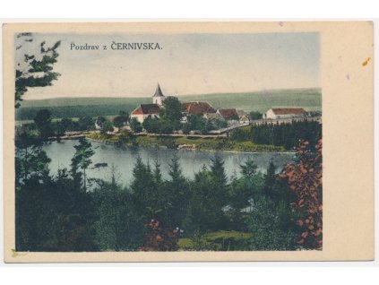 60 - Strakonicko, Černivsko, celkový pohled, cca 1929