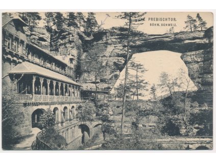 14 - Děčínsko, Hřensko, České Švýcarsko, Pravčická brána (Prebischtor), 1920