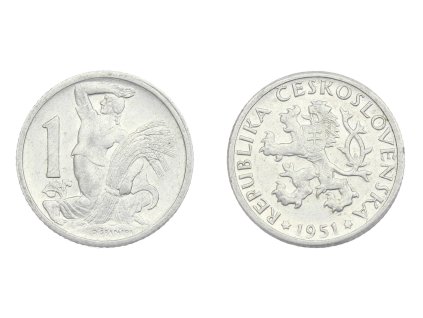 ČSR, mince 1 Koruna, 1951, stav +1/1+...viz autentické foto
