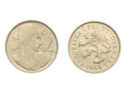 ČSR, mince 2 Koruna, 1948, stav 1/1...viz autentické foto