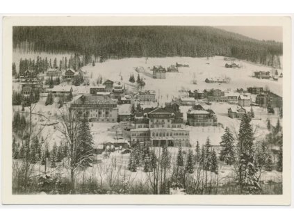 66 - Trutnovsko, Špindlerův Mlýn, celkový pohled na rekreační oblast, cca 1950