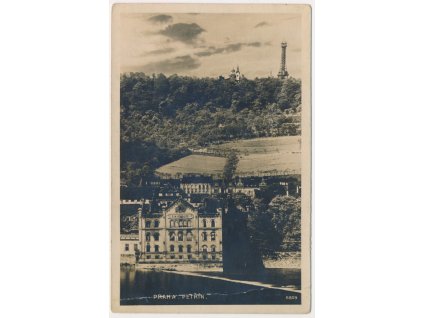 49 - Praha, partie pod Petřínem s pohledem na rozhlednu, cca 1927