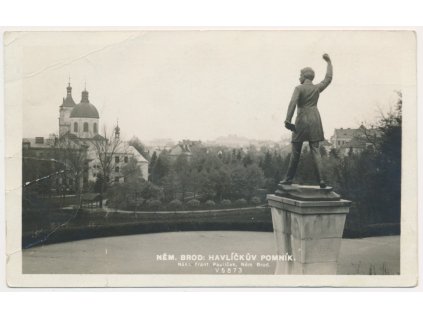 17 - Havlíčkův Brod (Německý Brod), Havlíčkův pomník, cca 1929