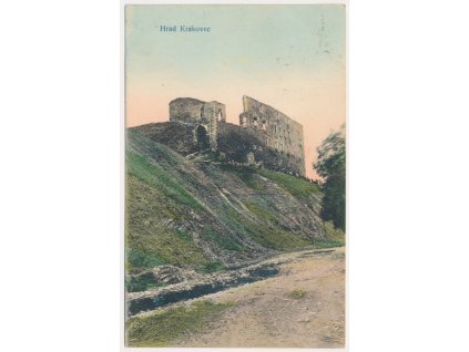 55 - Rakovnicko, Krakovec, partie se zříceninou hradu, cca 1911