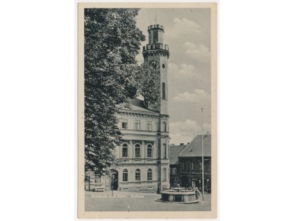09 - Chomutovsko, Klášterec nad Ohří, Radnice, Rathaus, cca 1945
