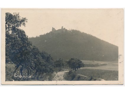 10 - Chrudimsko, Lichnice, pohled na zříceniny hradu, cca 1921