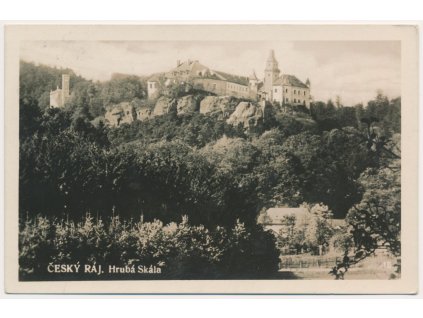 58 - Semilsko, Český ráj, Hrubá Skála, pohled na zámek, cca 1939