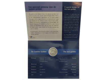 Nizozemsko, dárkové balení mince 1 Gulden, 2001, stav 0/0