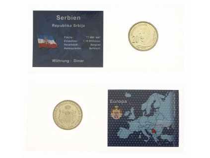 Srbsko, 20 Dinara v dárkovém balení, 2006, stav 0/0