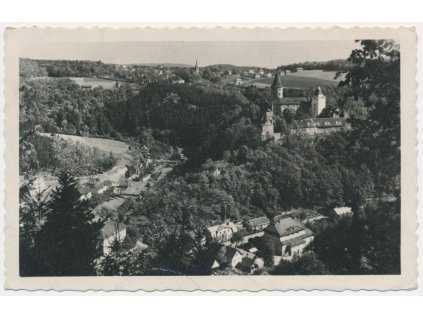 55 - Rakovnicko, hrad Křivoklát a okolí, celkový pohled, cca 1940