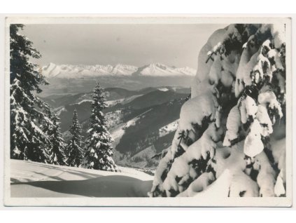 Slovensko, Vysoké Tatry, Panorama, zimní partie, cca 1939