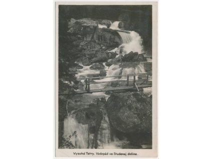 Slovensko, Vysoké Tatry, Vodopád ve Studenej doline, cca 1928