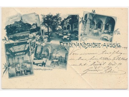 69 - Ústí nad Labem (Aussig), Ferdinandshöhe, 5-ti záběrová koláž, cca 1899, vada - lom