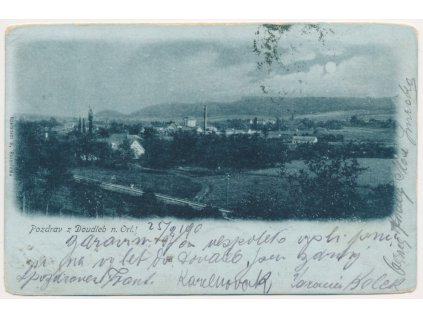 57 - Rychnovsko, Doudleby nad Orlicí, celkový pohled, cca 1900