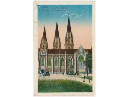 Ukrajina, Lwów (Lemberg), Elisabeth Kirche, cca 1920, vada