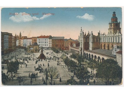 Polsko, Kraków (Krakov), Glóvny rynek, cca 1915