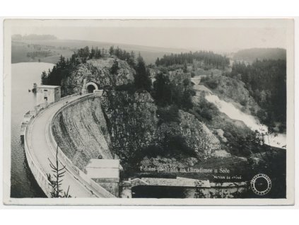 10 - Chrudimsko, Vodní nádrž Seč, pohled na hráz, cca 1930