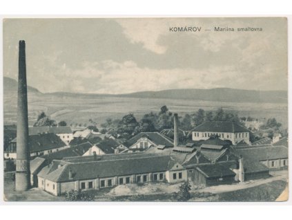 02 - Berounsko, Komárov, Mariina smaltovna, pohled na továrnu, cca 1924