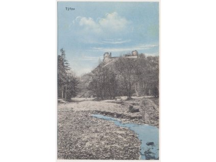 55 - Rakovnicko, Týřov, partie se zříceninou hradu, cca 1920