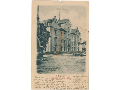 70 - Orlickoústecko, Vysoké Mýto, partie před Dívčí školou, ca 1899