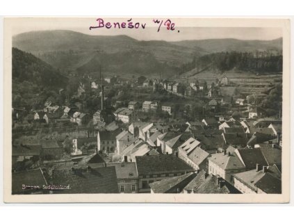 14 - Děčínsko, Benešov nad Ploučnicí, celkový pohled, cca 1945