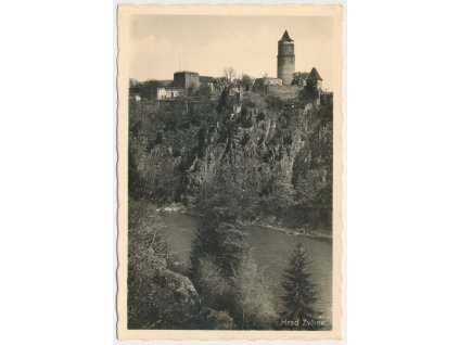 46 - Písecko, hrad Zvíkov, pohled od řeky, cca 1941