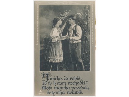 Zamilovaná námětová koláž, "Janičko, čo robíš...", cca 1920