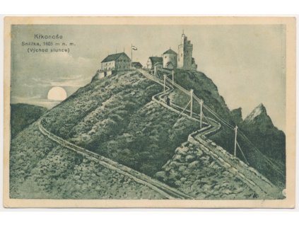 66 - Trutnovsko, Krkonoše, pohled na Sněžku při východu slunce, 1924