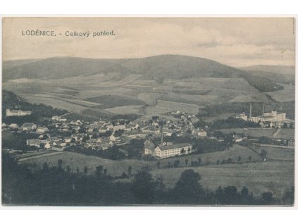 02 - Berounsko, Loděnice, celkový pohled, nákl. K. Punčochář, cca 1921