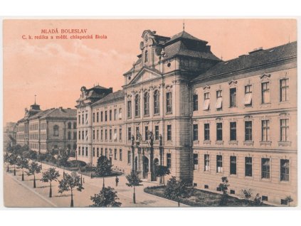 36 - Mladá Boleslav, C. k. reálka a měšť. chlapecká škola, cca 1918