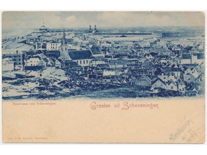 Nizozemsko, Scheveningen, panorama, cca 1899