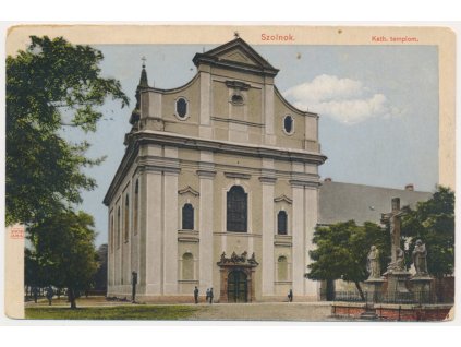 Maďarsko, Szolnok, Kath. templom, cca 1915