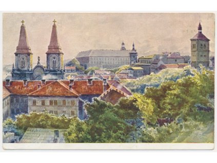 33 - Litoměřicko, Roudnice nad Labem, pohled na město od západu, 1937