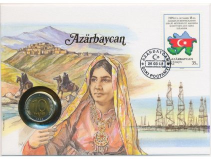 Azerbajdžán,mincovní dopis,rozměr 12,7 x 17,7 cm,1992,sběratelský stav