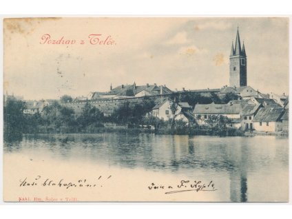 23 - Jihlavsko, Telč, pohled na město, cca 1900