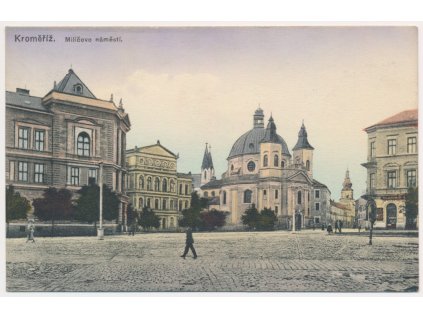 30 - Kroměříž, oživené Milíčovo náměstí, cca 1917