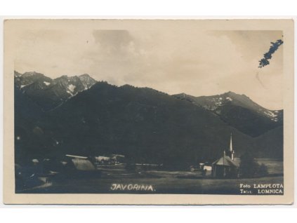 Slovensko, Javorina, foto Lamplota, cca 1923