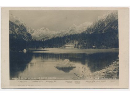 Slovensko, Vysoké Tatry, Popradské pleso s chatou, cca 1935
