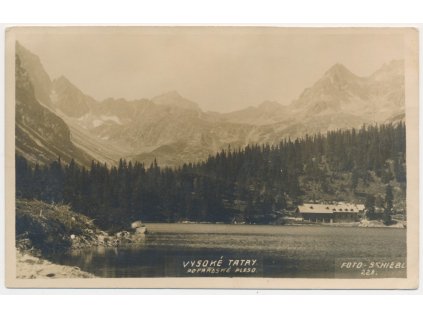 Slovensko, Vysoké Tatry, Popradské pleso, foto Schiebl, cca 1930