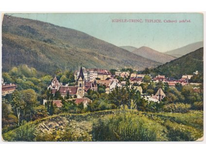 Slovensko, Trenčianské Teplice, celkový pohl'ad, cca 1926