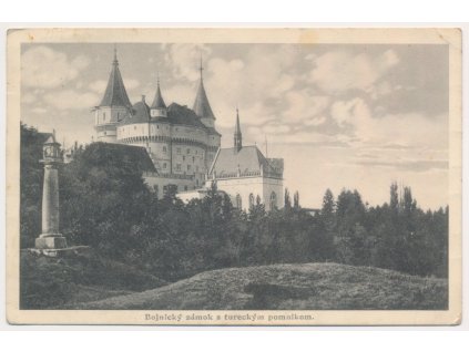 Slovensko, Bojnický zámok s tureckým pomníkom, cca 1927