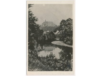 67 - Třebíčsko, Náměšť nad Oslavou, pohled na zámek, foto O. Knoll, 1926