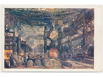 47 - Plzeň, Škodovy závody, reklamní pohlednice, cca 1940